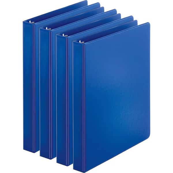 Basic Round Ring Binder, Dark Blue, 4PK