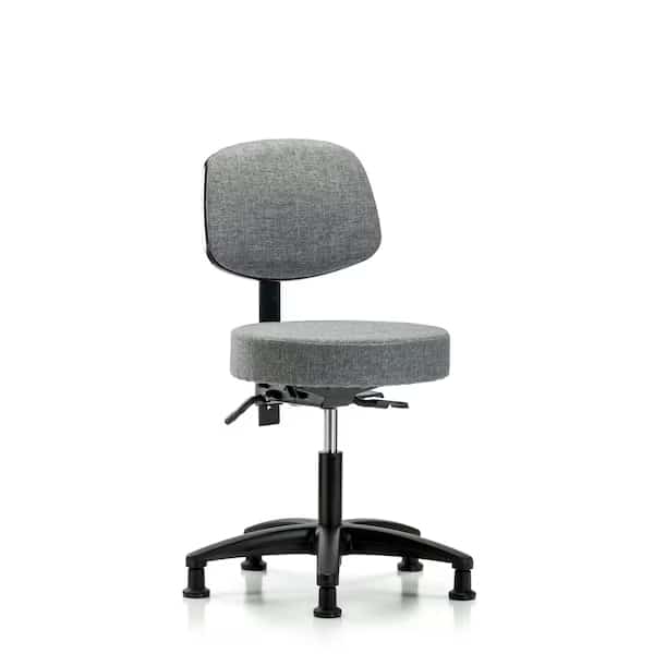 Desk Stool, Fabric, Bk, Tilt Glides, Gry