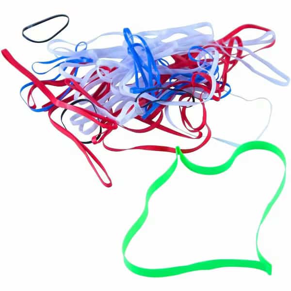 Baumgartens Latex Free Plastibands, Assorted Sizes/Colors, 100/Box