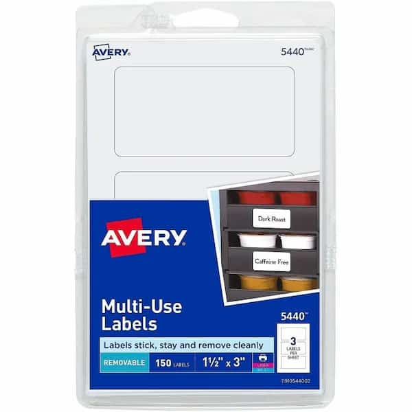 Removable Multipurpose Label, 3x1-1/2in 150/PK