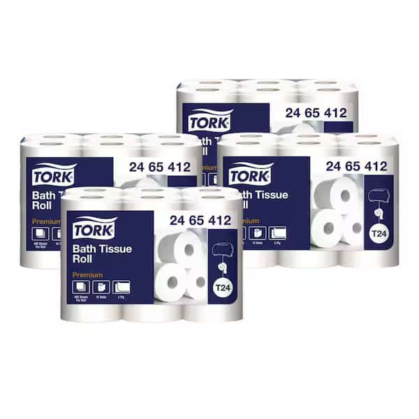 Tork Premium Poly-Pack Bath Tissue, Septic Safe, 2-Ply, White, 4.1-Inch X 4-Inch, 400 Sheets