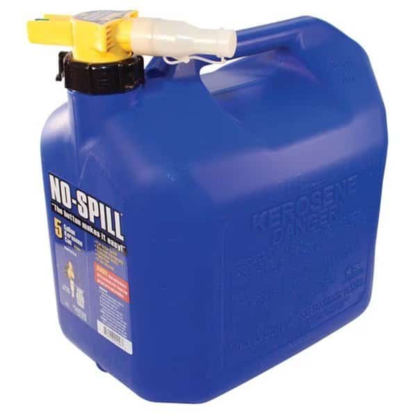 Gas Can, Plastic, 5 gal, ViewStripe, Thumb-Controlled Fuel Spout, Blue, Kerosene