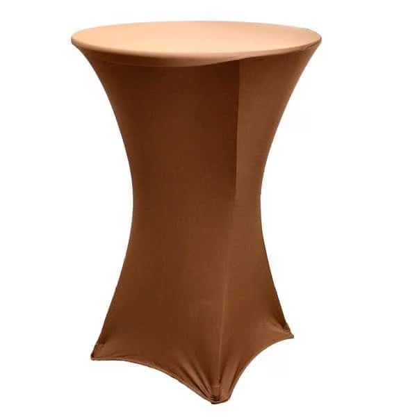 Spandex Fitted Stretch Table Cover for 30" Cocktail Table, Chocolate