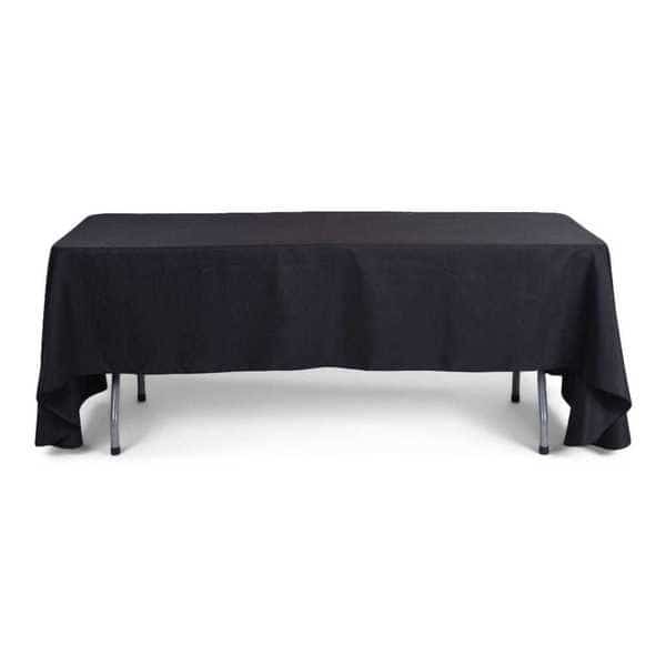 60" x 126" Polyester Tablecloth, Black