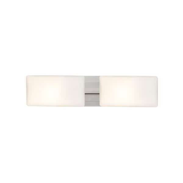 Lido Vanity, Opal Matte, Satin Nickel Finish, 2x60W Incandescent