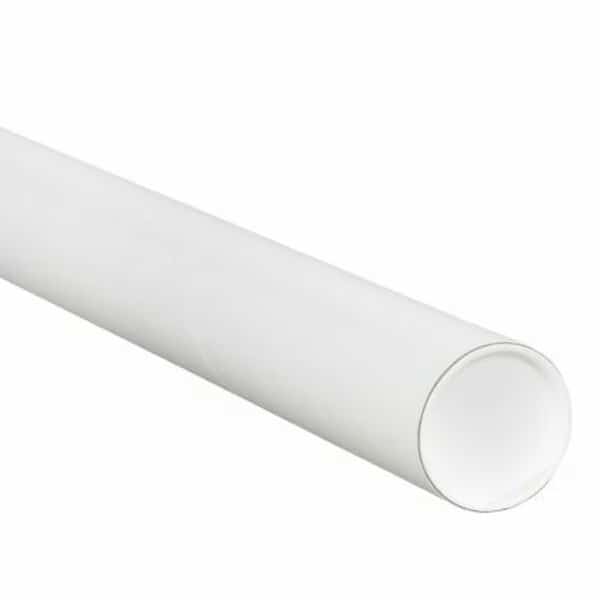 2-1/2 x 15'' White Tubes with Caps, 34PK