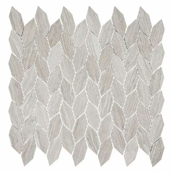 SAMPLE Channing Elongated Hex 1 x 25 Marble Honeycomb Mosaic Wall Floor Tile