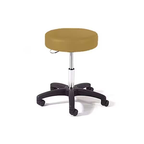 Physician Stool w/ Black Base, D handle, Crst. Backrest, Ht.-Std., Black