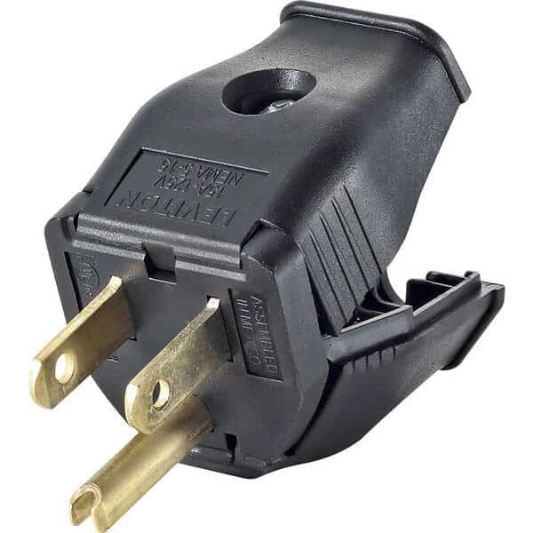 Leviton Commercial and Residential Thermoplastic Ground/Straight Blade Plug 5-15P