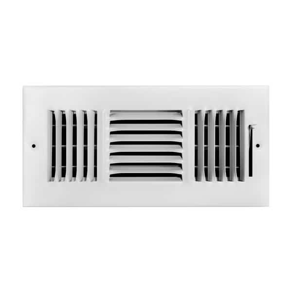Tru Aire 6 in. H X 10 in. W 3-Way Powder Coat White Steel Wall/Ceiling Register