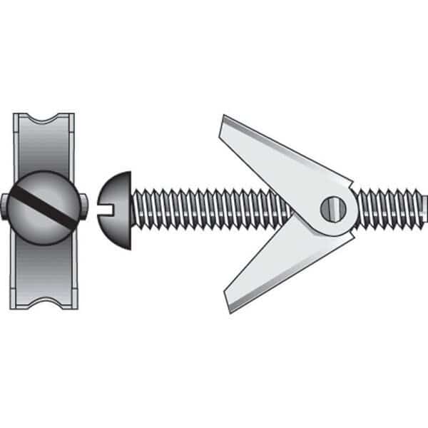 Toggle Bolt, 3" L, Steel, 6 PK