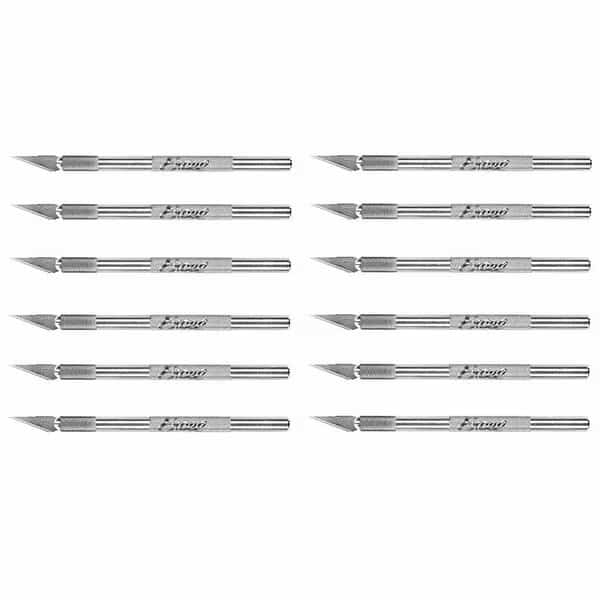 K1 Light Duty Aluminum Hobby Craft Knife with Safety Cap, Bulk, 12pk.
