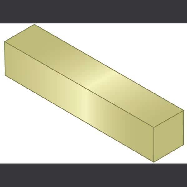 Undersized Key Stock, Carbon Steel, Zinc Yellow Trivalent, 305 mm L, 18 mm W, 18 mm H
