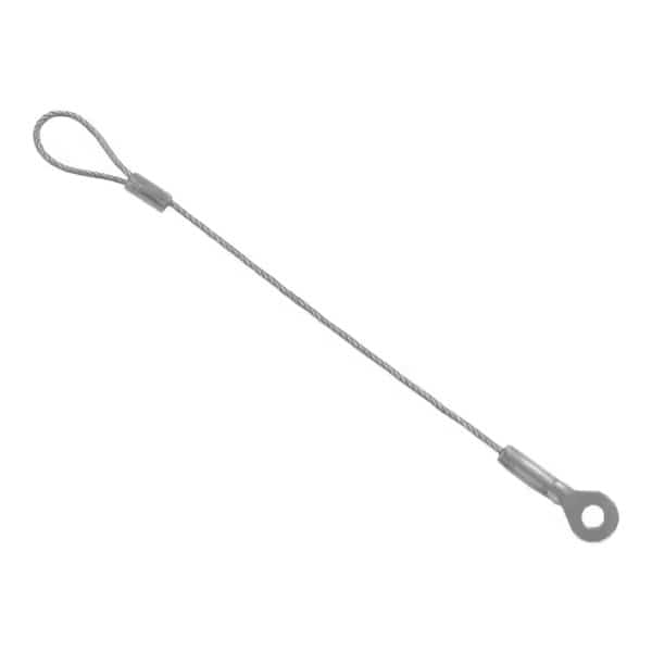 Terminal and Loop Lanyard, 6 in, 1/16 in Pin Dia., Steel, Plain Coated