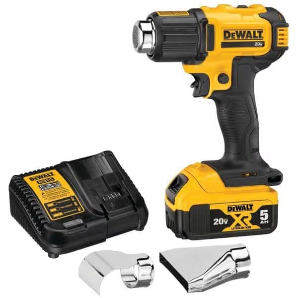 Heat Gun Kit, Cordless Powered, 20V DC, Dual Temp. Setting, Pistol Handle