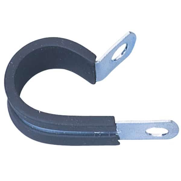 Cable Clamp, Steel, 1/2 in Bundle Dia., Black, Silver, 0.78 in L, 10 PK