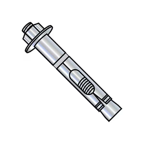 Sleeve Anchor, 3/8" Dia., 3" L, Steel Zinc Plated, 50 PK