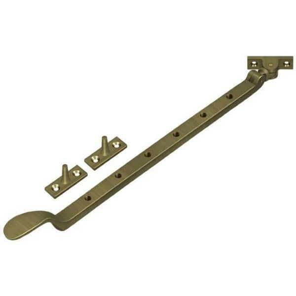 Colonial Casement Stay Adjuster Antique Brass 13"