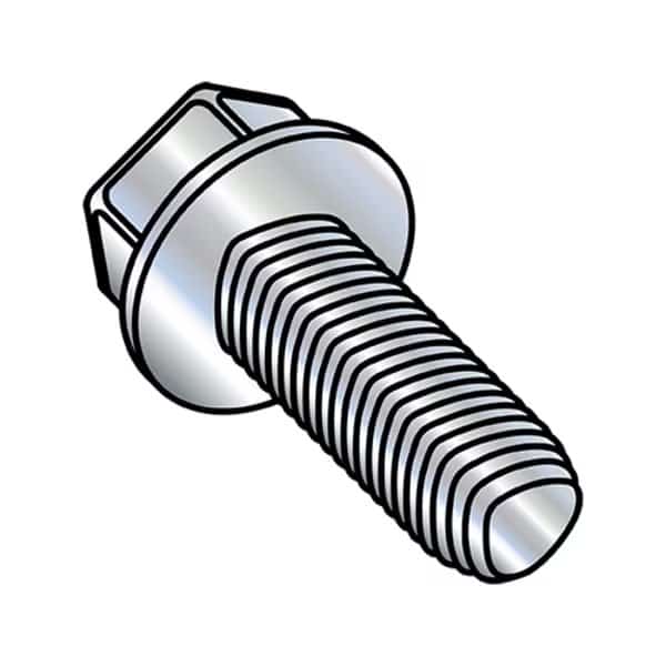 Thread Cutting Screw, 1/4"-20 x 7/8 in, Zinc Plated Steel Hex Head Hex Drive, 3000 PK