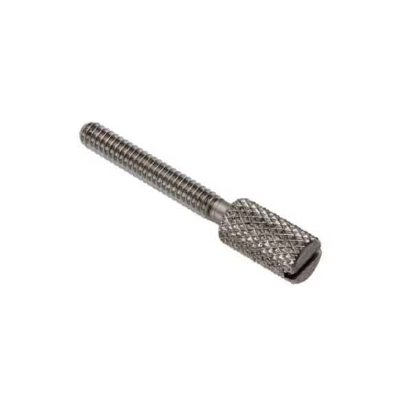 Thumb Screw, #6-32 Thread Size, Slotted, Plain Stainless Steel, 1 in Lg