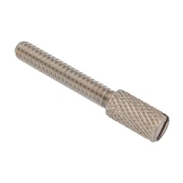 Thumb Screw, #10-32 Thread Size, Slotted, Plain Stainless Steel, 1/2 in Lg