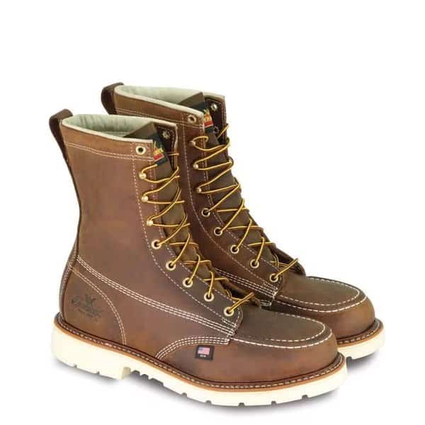Men's 8-Inch Work Boot, 9 D, Steel Toe, 8 in H, Brown, 804-4378