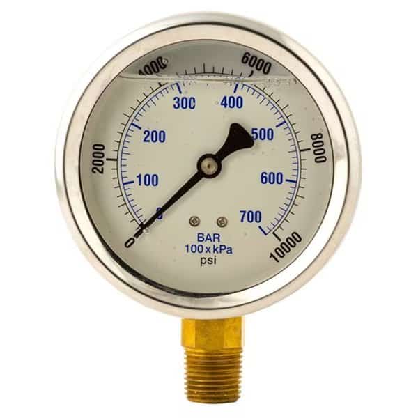 4 Face Diameter, Liquid Gauge 12 Nptf, GW4012, Bva, Mfr#: GW4012