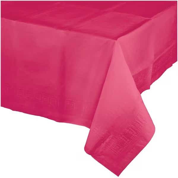 Hot Magenta Pink Paper Tablecloth, 108"x54", 6PK
