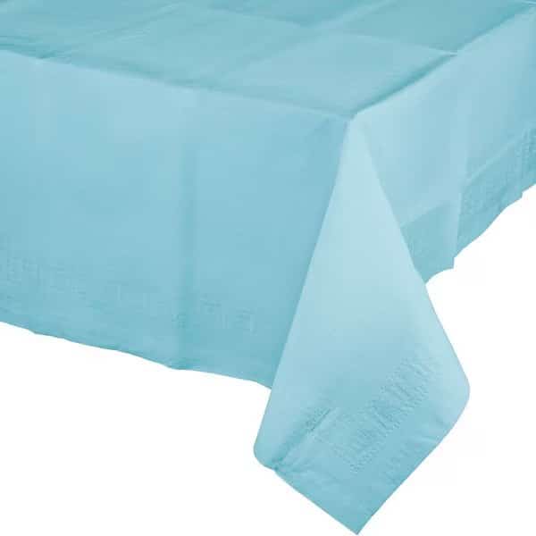 Pastel Blue Paper Tablecloth, 108"x54", 6PK
