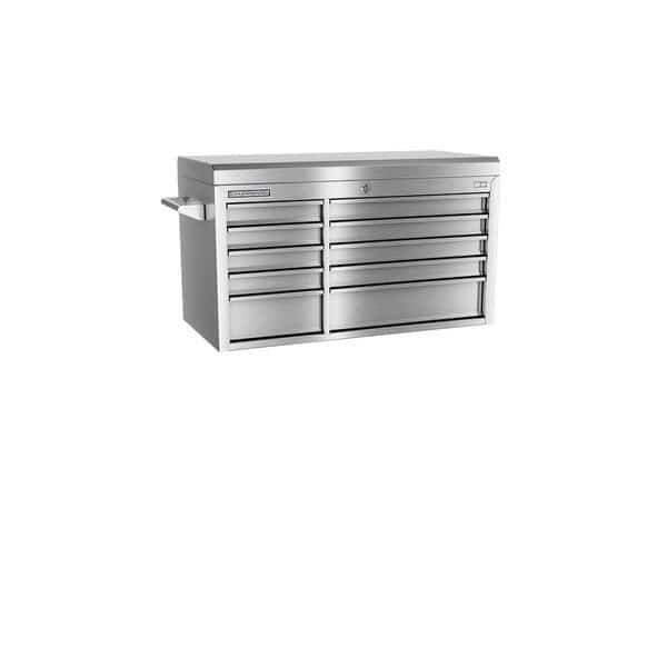 FMPro SST Top Chest, 10 Drawer, Silver, Stainless Steel, 41 in W x 20 in D