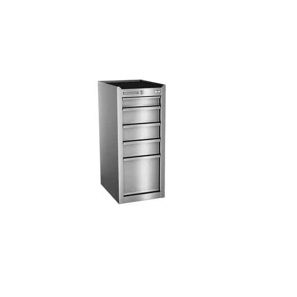FMPro Plus SST Side Cabinet, 5 Drawer, Silver, Stainless Steel, 15 in W x 20 in D