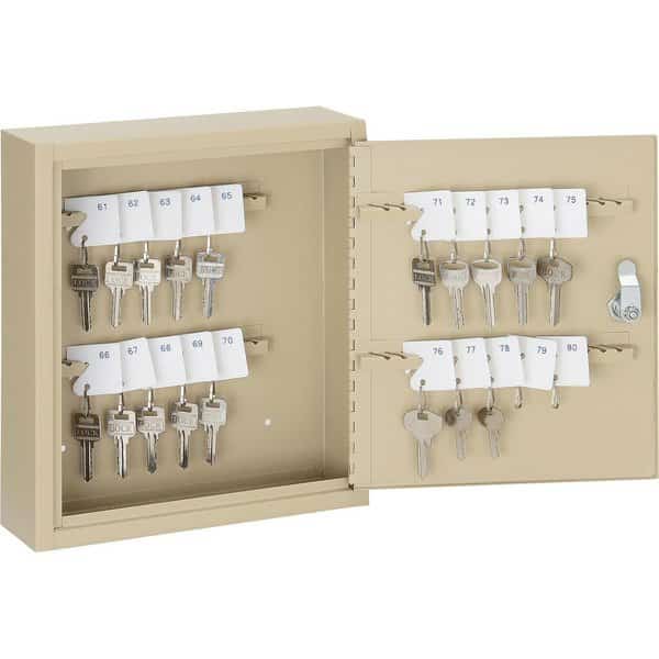 Key Cabinet, 60 Keys, 10-1/2x3x12-1/8, Sand, Global Industrial, Mfr#: 493319