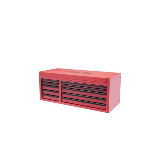 Tool Box, 10 Drawer, Red, 55 in W