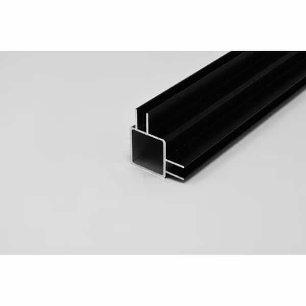 2-Way Extended Captive Fin Extrusion for 1/4in Panel Panel Black, 72in L x 1in W x 1in H