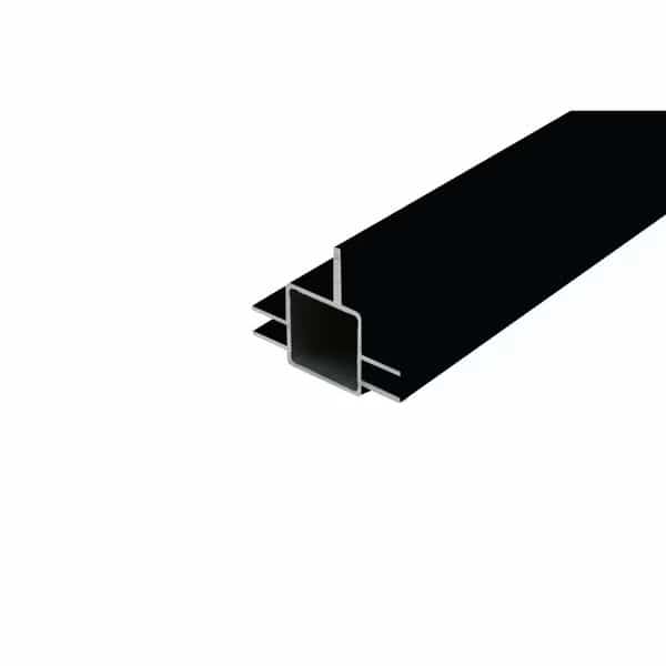 2-Way Captive Fin Extrusion for 1/4in & 1/2in Flush Panel Black, 94in L x 1in W x 1in H, QR 1 End