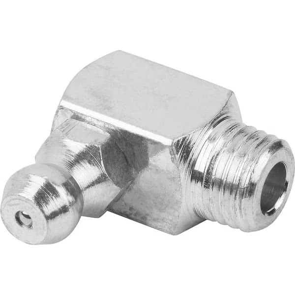 Conical Grease Nipple Angled 90°, D=M10X1, Form:E, Steel, Square