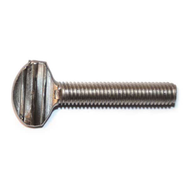 Thumb Screw, #10-32 Thread Size, Spade, Stainless Steel, 1 in Lg, 6 PK
