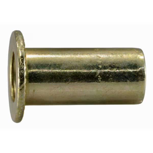 Blind Nut Insert, M8-1.25 Thrd Sz, Steel, Zinc Yellow, 5 PK