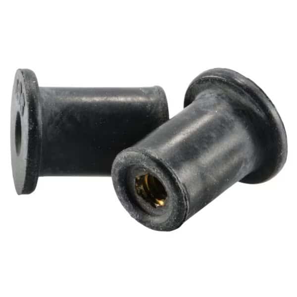 Rivet Nut, #6-32 Thread Size, 1/2 in L, Rubber, 10 PK, Midwest Fastener, Mfr#: 64541