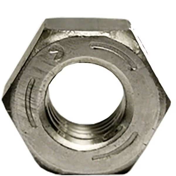 Heavy Hex Nut, 1"-8, Steel, Grade C, Plain, 63/64 in Ht, 100 PK