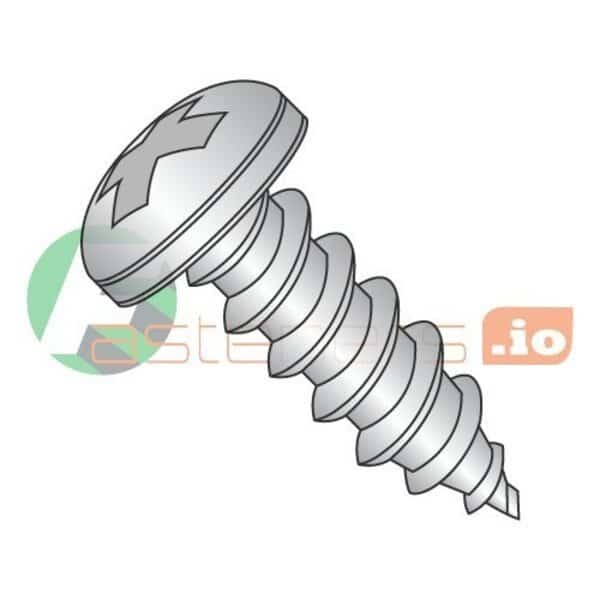 Self-Drilling Screw, #14 x 1-1/4 in, Plain 18-8 Stainless Steel Pan Head Phillips Drive, 1000 PK