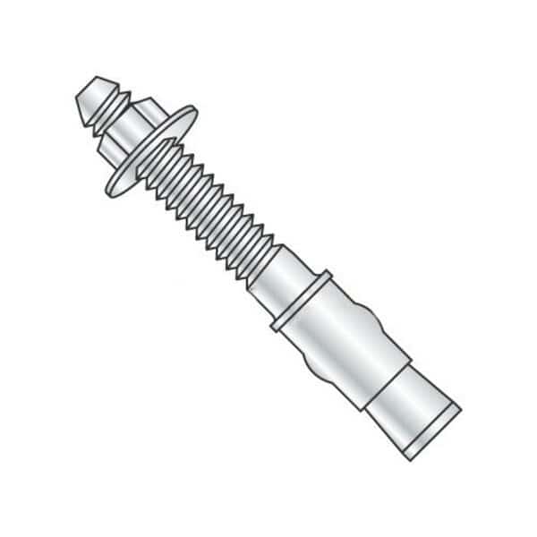 Wedge Anchor, 1 in Dia., 6" L, Steel Zinc Plated, 10 PK