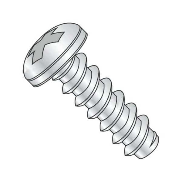 Self-Drilling Screw, #8 x 1/2 in, Zinc Plated Steel Pan Head Phillips Drive, 9300 PK