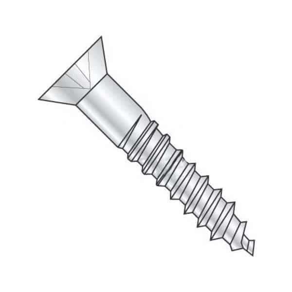 Wood Screw, #6, 1/2 in, Zinc Plated Steel Flat Head Phillips Drive, 100 PK, Newport Fasteners, Mfr#: 793798-100
