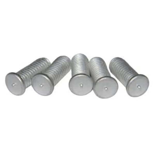 Weld Stud, 1/4"-20, 3/4 in, Aluminum, 100 PK