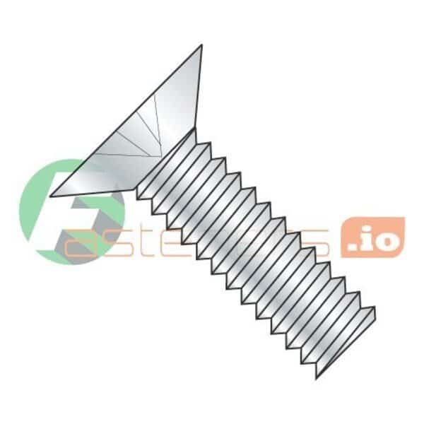 #6-32 x 3/8 in Phillips Flat Machine Screw, Zinc Plated Steel, 10000 PK