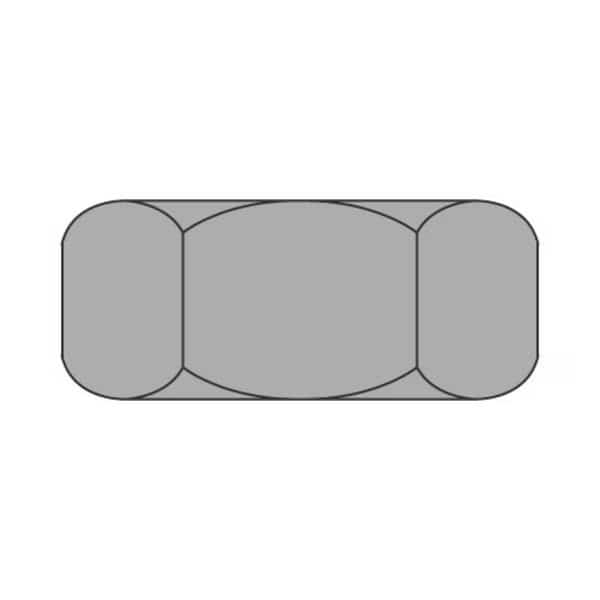 Hex Nut, 1-3/8"-12, Steel, Grade 2, Plain, 1-11/64 in Ht, 60 PK