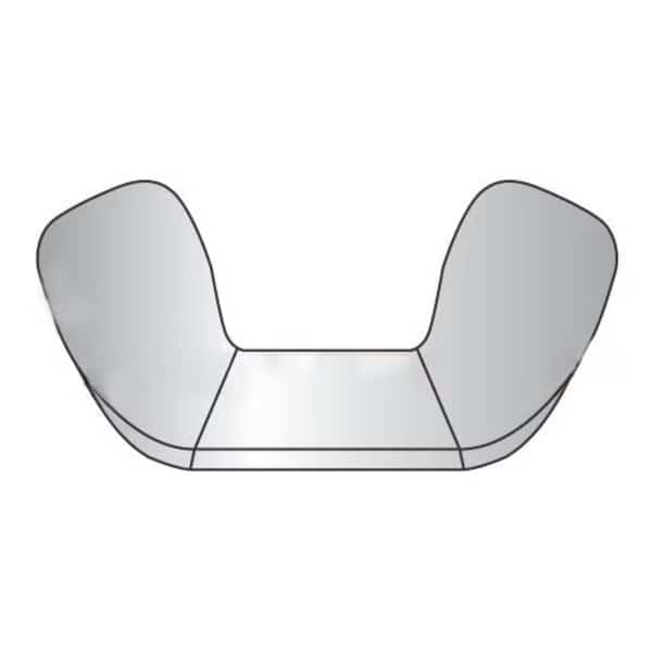 Wing Nut, 1/4"-20, Stainless Steel, 0.57 in Ht, 1-1/10 in Max Wing Span, 500 PK