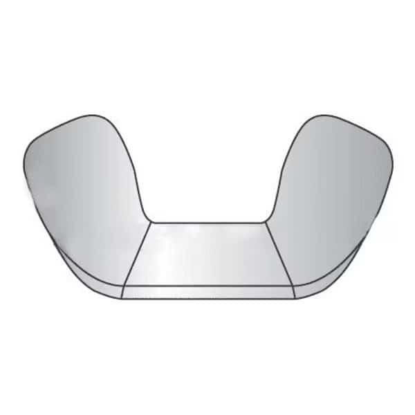 Wing Nut, #10-32, Stainless Steel, 0.47 in Ht, 0.91 in Max Wing Span, 100 PK
