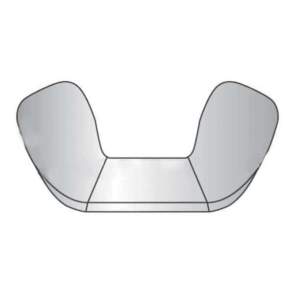 Wing Nut, 1/2"-13, Stainless Steel, 1 in Ht, 1.94 in Max Wing Span, 400 PK